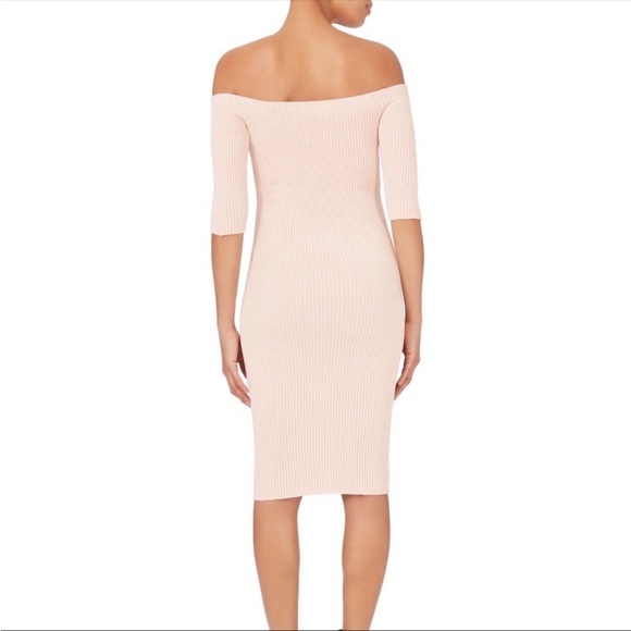 Helmut Lang Velveteen Off Shoulder Dress Pink - Picture 2 of 6